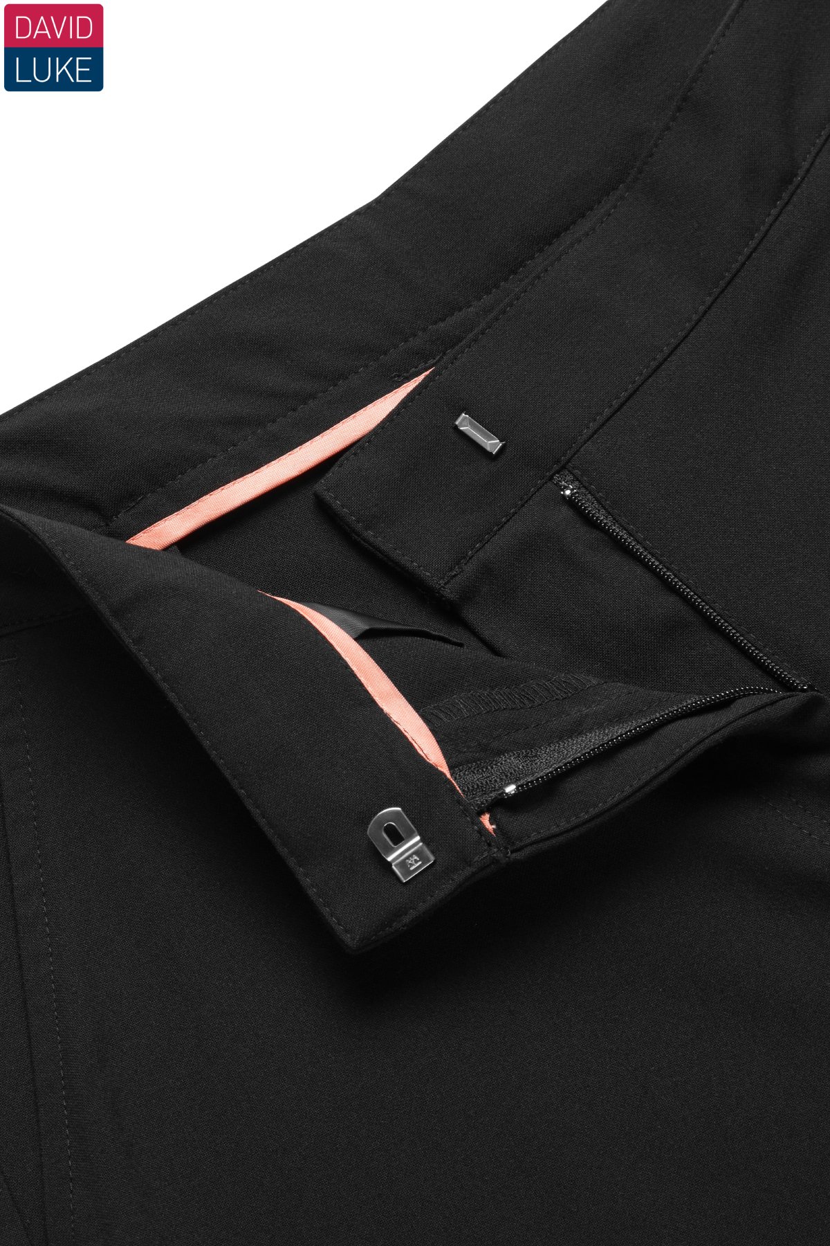 David Luke Girls Slim Fit Trouser with Pockets - Black